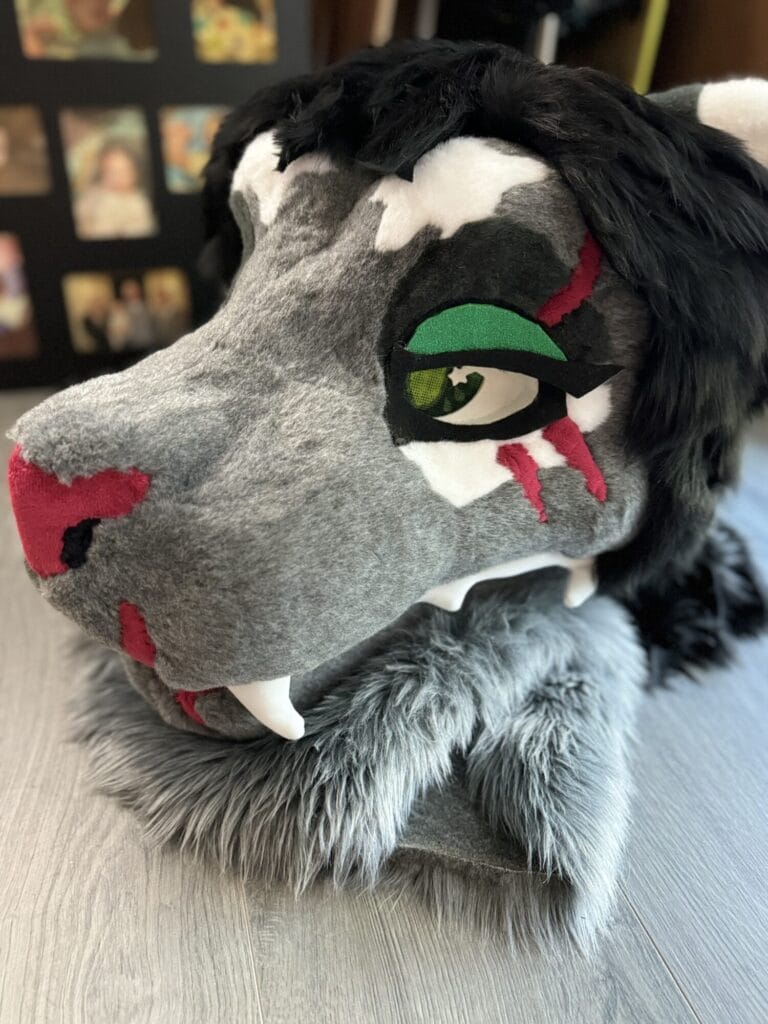 Image of a costume wolf head