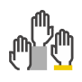 Raised hands icon
